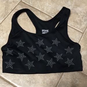 Black Sports Bra. Pink Brand